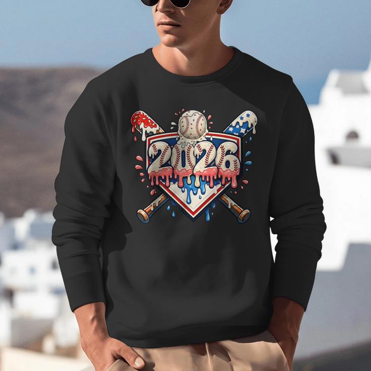 Baseball 2026 Ice Cream Drip Bats For Boys Birthday Graphic Unisex Sweatshirt Baseball 2026 Ice Cream Drip Bats For Boys Birthday Graphic Unisex Sweatshirt