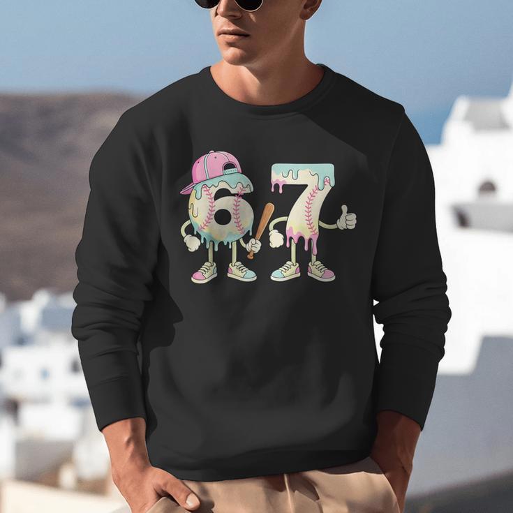 Baseball 67 Dripping Six Seven Drip Meme Ice Cream Boy Unisex Sweatshirt Baseball 67 Dripping Six Seven Drip Meme Ice Cream Boy Unisex Sweatshirt