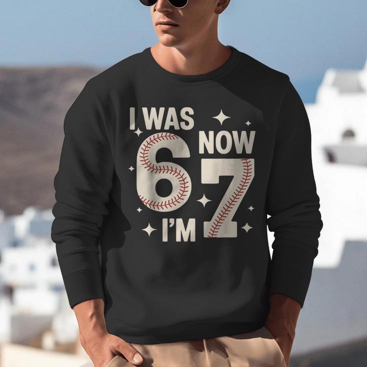 Baseball 7th Birthday 6 7 Years Old I Was 6 Now I'm 7 Unisex Sweatshirt Baseball 7th Birthday 6 7 Years Old I Was 6 Now I'm 7 Unisex Sweatshirt