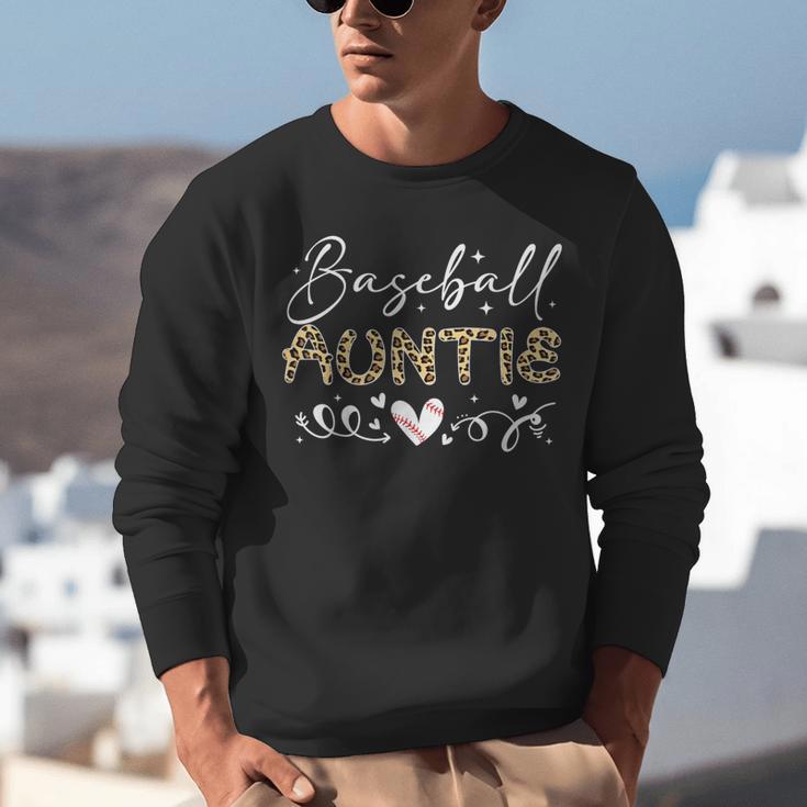 Baseball Auntie Leopard Baseball Heart Unisex Sweatshirt