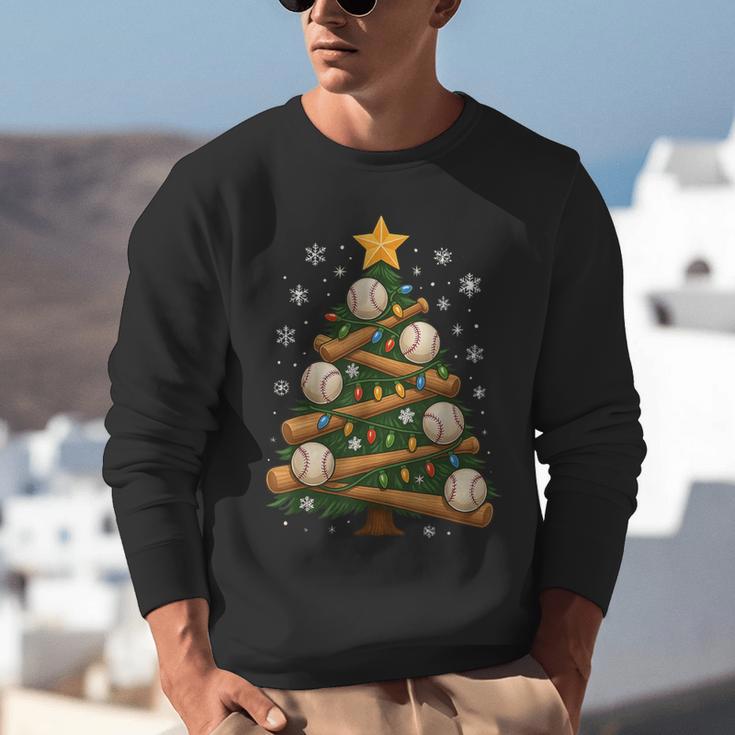 Baseball Bat Christmas Tree Lights Holiday Xmas Unisex Sweatshirt Baseball Bat Christmas Tree Lights Holiday Xmas Unisex Sweatshirt