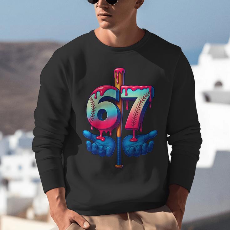 Baseball Bat Hands Drip 67 Six Seven Gen Alpha Slang Meme Unisex Sweatshirt Baseball Bat Hands Drip 67 Six Seven Gen Alpha Slang Meme Unisex Sweatshirt