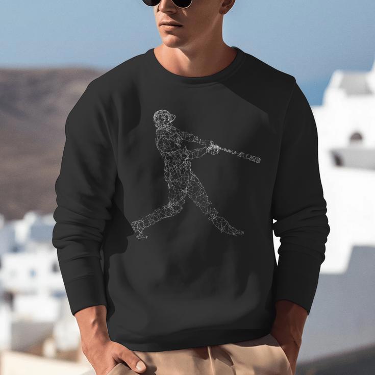 Baseball Batter Line Abstract Geometry Team Player Family Unisex Sweatshirt Baseball Batter Line Abstract Geometry Team Player Family Unisex Sweatshirt