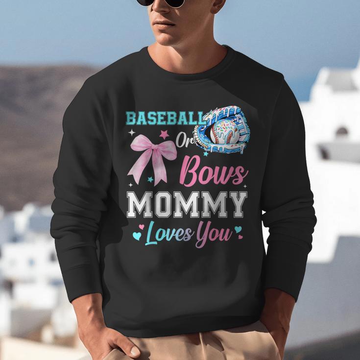 Baseball Or Bows Your Mommy Loves You Gender Reveal Matching Unisex Sweatshirt