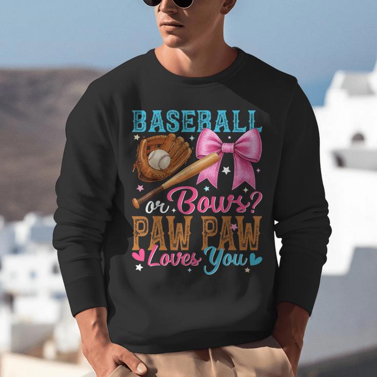 Baseball Or Bows Paw Paw Loves You Gender Reveal Baby Party Unisex Sweatshirt Baseball Or Bows Paw Paw Loves You Gender Reveal Baby Party Unisex Sweatshirt