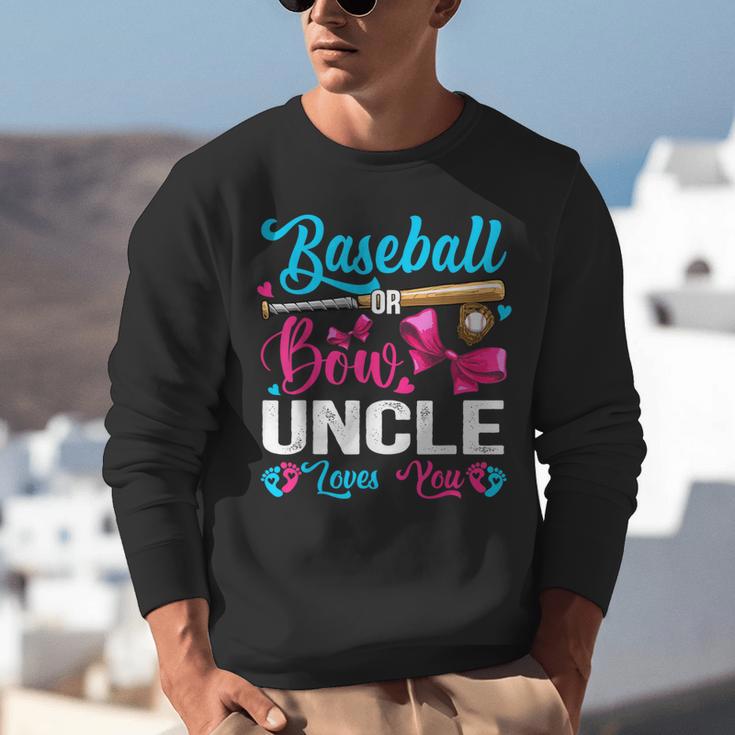 Baseball Or Bows Uncle Loves You Gender Reveal Unisex Sweatshirt Baseball Or Bows Uncle Loves You Gender Reveal Unisex Sweatshirt