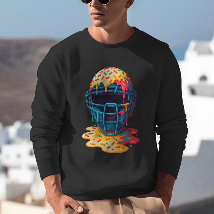 Baseball Catcher Mask Ice Cream Dripping Baseball Fan Boys Unisex Sweatshirt