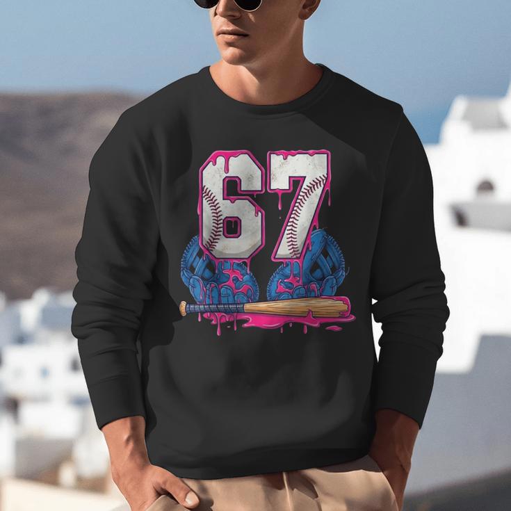 Baseball Drip 67 Meme Six Seven 6-7 Gen Alpha Slang Unisex Sweatshirt