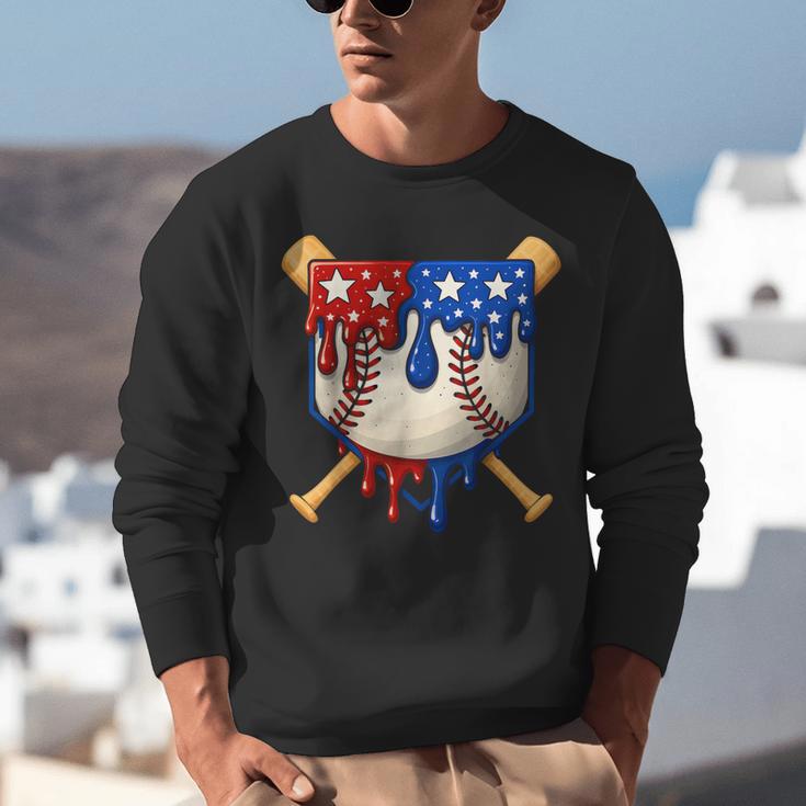 Baseball Drip American Flag Home Plate 4th Of July Patriotic Unisex Sweatshirt Baseball Drip American Flag Home Plate 4th Of July Patriotic Unisex Sweatshirt