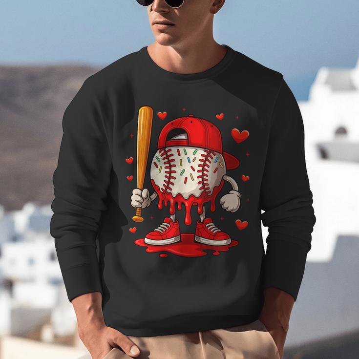 Baseball Drip Ice Cream Apparel Boys Kids Valentines Day Unisex Sweatshirt