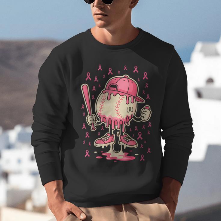Baseball Drip Ice Cream Breast Cancer Awareness Boys & Girls Unisex Sweatshirt