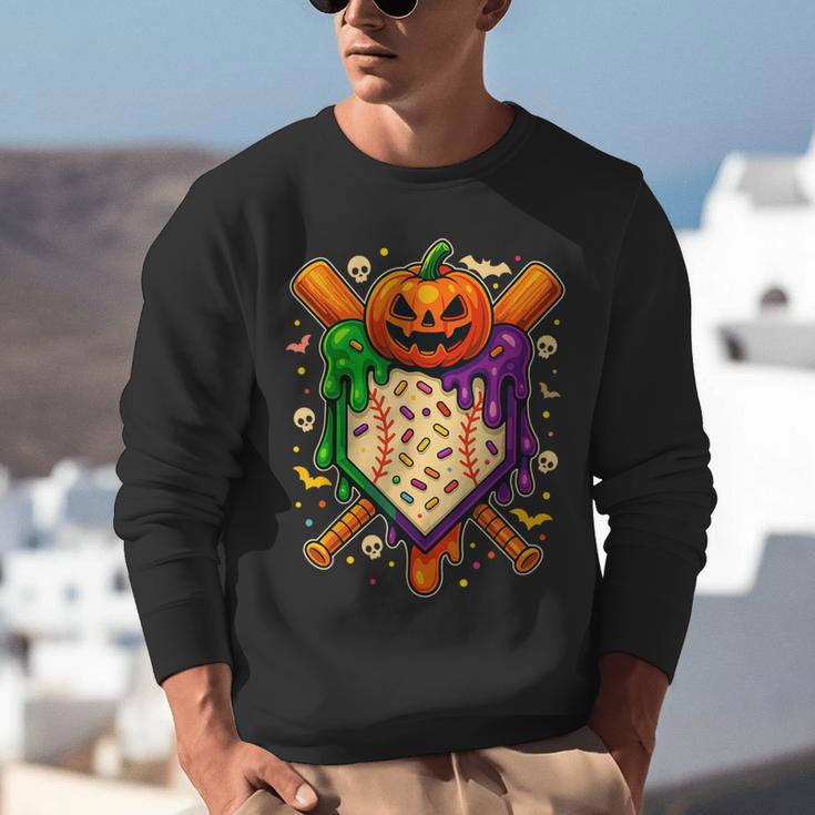 Baseball Drip Ice Cream Drip Halloween Baseball Lovers Unisex Sweatshirt Baseball Drip Ice Cream Drip Halloween Baseball Lovers Unisex Sweatshirt