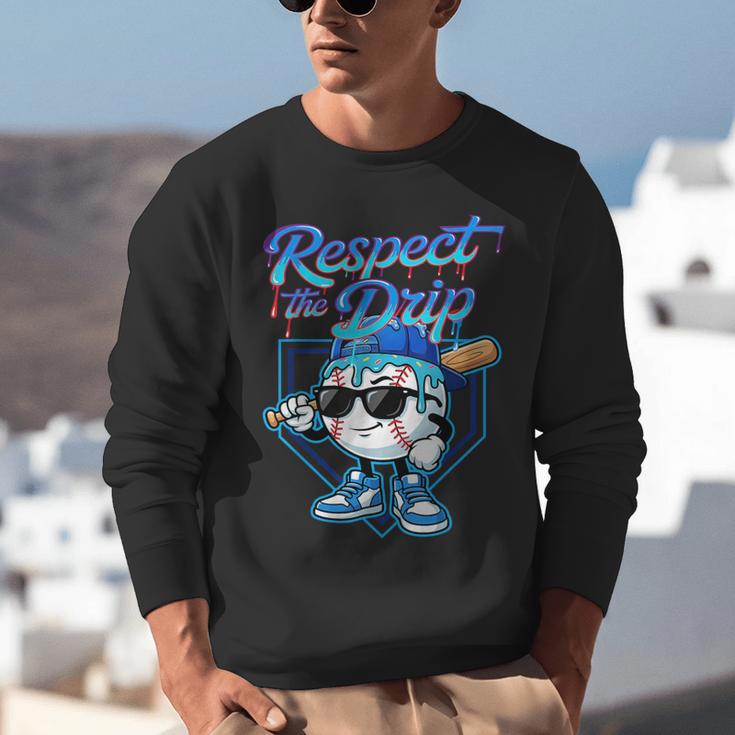 Baseball Drip Ice Cream Respect The Drip Home Plate Boy Kids Unisex Sweatshirt