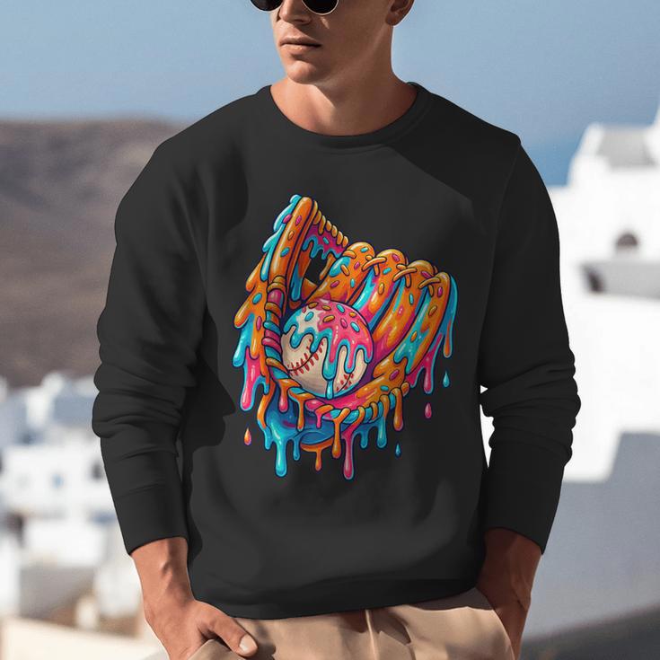 Baseball Drip Ice Cream Sprinkles Baseball Glove For Boys Unisex Sweatshirt Baseball Drip Ice Cream Sprinkles Baseball Glove For Boys Unisex Sweatshirt