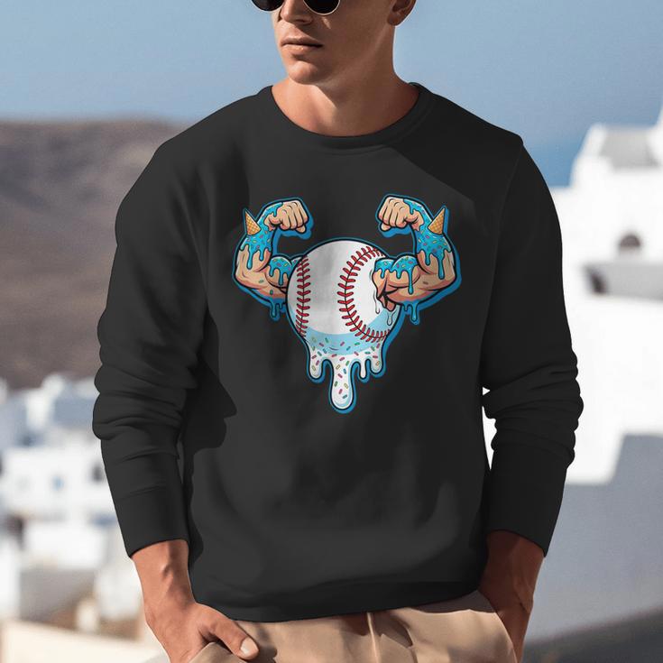 Baseball Drip Ice Cream Strong Character Unisex Sweatshirt Baseball Drip Ice Cream Strong Character Unisex Sweatshirt