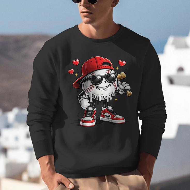 Baseball Drip Ice Cream Valentine’s Day Boys Kids Unisex Sweatshirt
