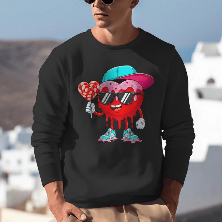 Baseball Drip Ice Cream Valentines Day Baseball Sport Boys Unisex Sweatshirt