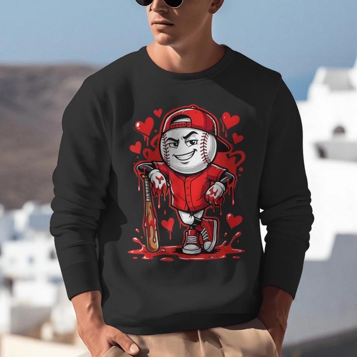 Baseball Drip Icecream Heart Red Valentine Day Boys Kids Unisex Sweatshirt Baseball Drip Icecream Heart Red Valentine Day Boys Kids Unisex Sweatshirt