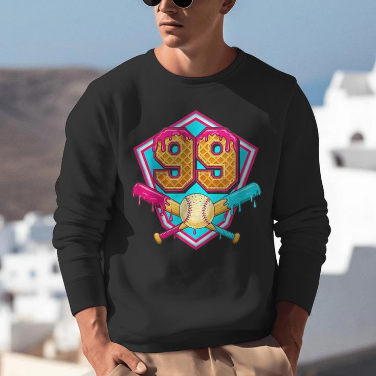 Baseball Drip Jersey Number 99 For Players & 99th Birthday Unisex Sweatshirt