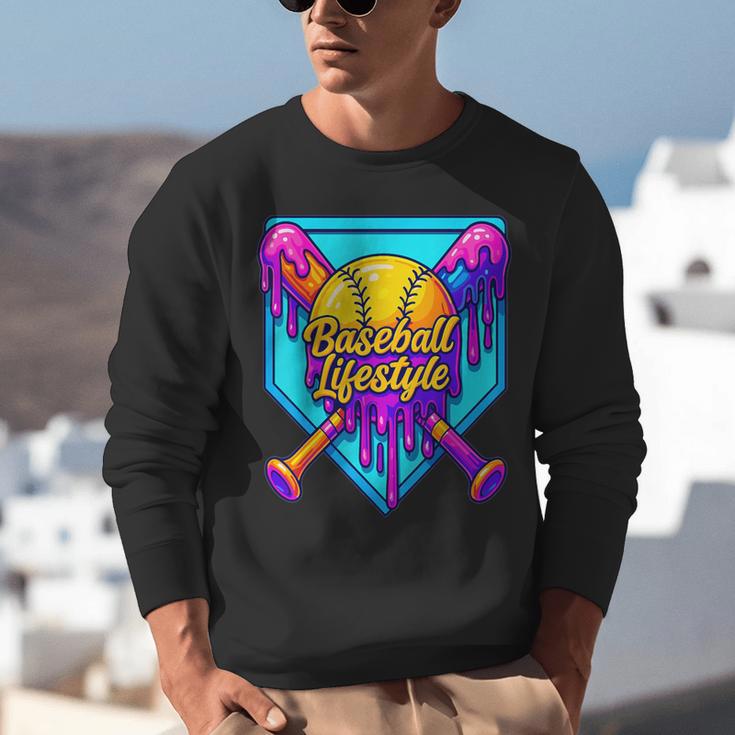 Baseball Drip Outfit Boys Ice Cream Drip Baseball Lifestyle Unisex Sweatshirt