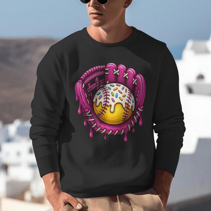 Baseball Drip Pink Glove Respect The Drip Youth Boys Girls Unisex Sweatshirt