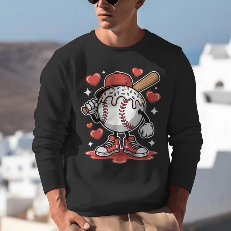 Baseball Drip Valentine Boys Women Men Hearts Sport Love Unisex Sweatshirt