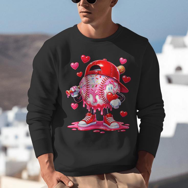 Baseball Drip Valentine Sports Vday Ice Cream Drip Heart Unisex Sweatshirt Baseball Drip Valentine Sports Vday Ice Cream Drip Heart Unisex Sweatshirt