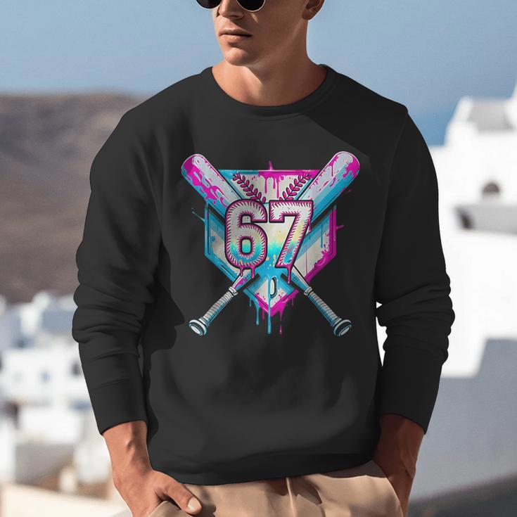 Baseball Dripping 67 Home Plate Six Seven Boy Kids Sports Unisex Sweatshirt Baseball Dripping 67 Home Plate Six Seven Boy Kids Sports Unisex Sweatshirt