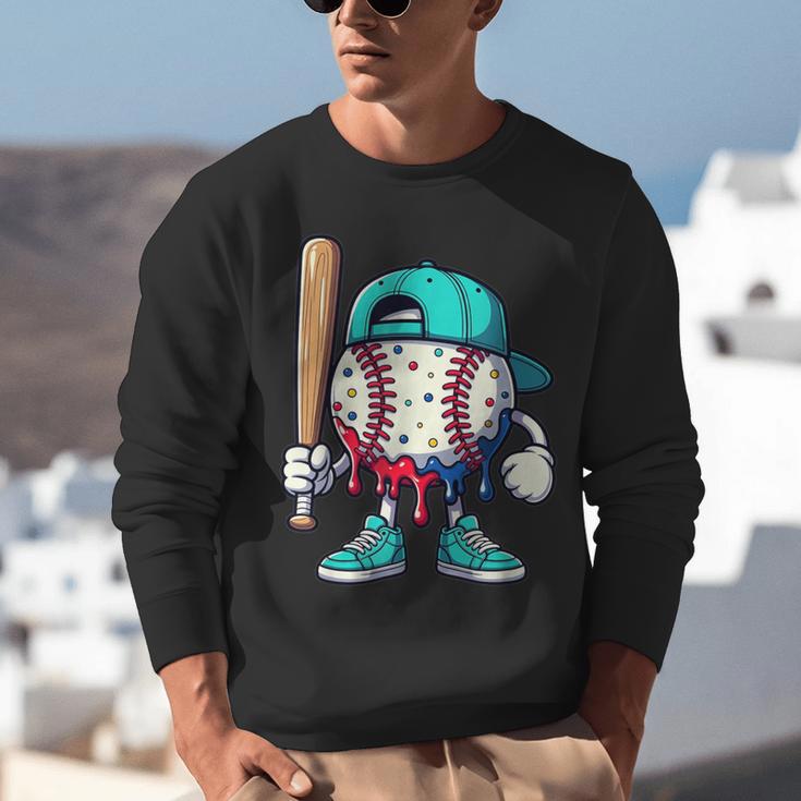 Baseball Drippy Style Apparel For Boys Youth Drip Baseball Unisex Sweatshirt Baseball Drippy Style Apparel For Boys Youth Drip Baseball Unisex Sweatshirt