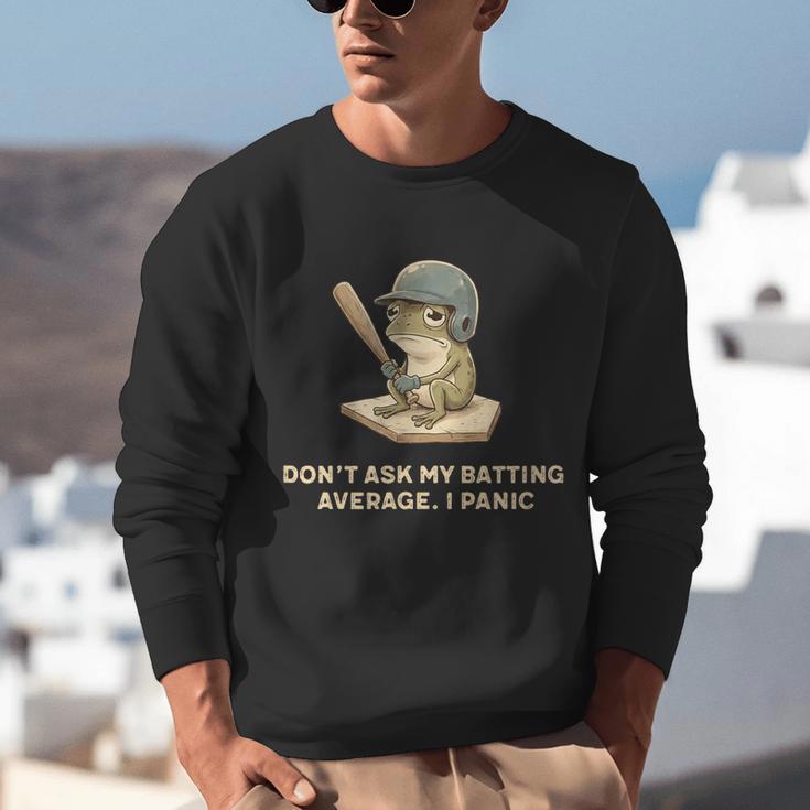 Baseball Frog Saying Batting Retro Artwork Unisex Sweatshirt Baseball Frog Saying Batting Retro Artwork Unisex Sweatshirt