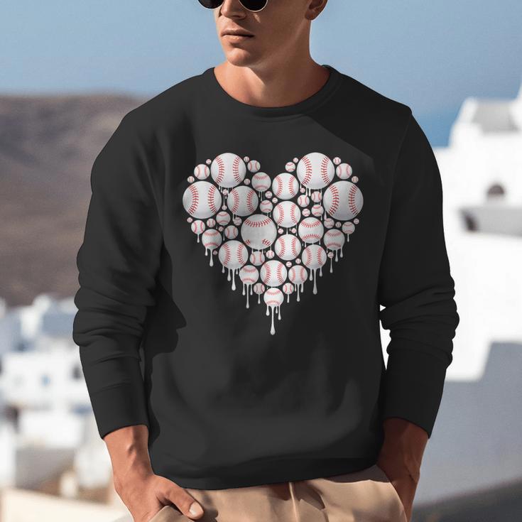 Baseball Heart Drip Valentine's Day Baseball Lover Boys Men Unisex Sweatshirt Baseball Heart Drip Valentine's Day Baseball Lover Boys Men Unisex Sweatshirt