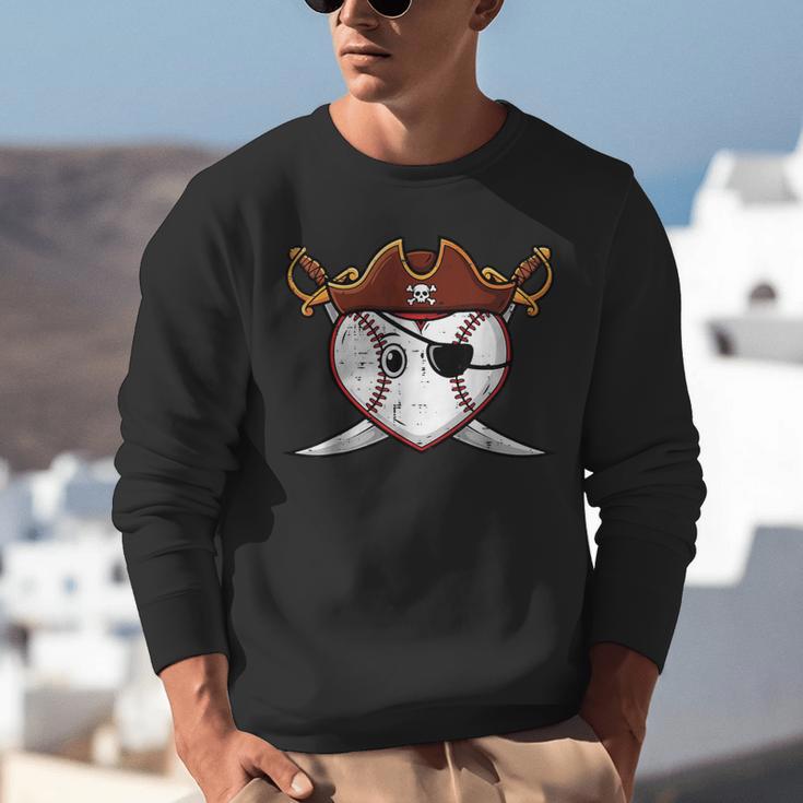 Baseball Heart Pirate Hat Crossed Swords Men Boys Kids Youth Unisex Sweatshirt Baseball Heart Pirate Hat Crossed Swords Men Boys Kids Youth Unisex Sweatshirt