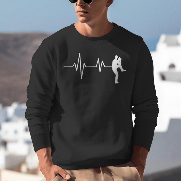 Baseball Heartbeat Pitcher Position Simple Line Art Unisex Sweatshirt Baseball Heartbeat Pitcher Position Simple Line Art Unisex Sweatshirt