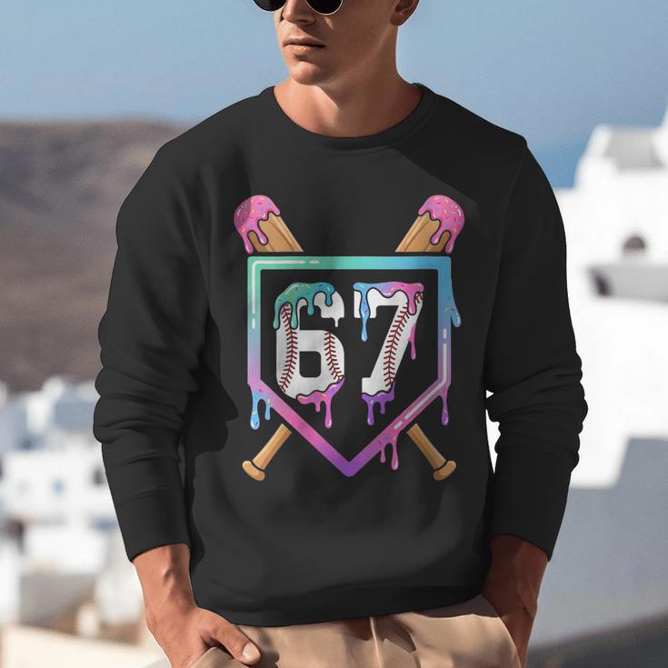 Baseball Ice Cream Drip 67 Player Dabbing Six Seven Boys Unisex Sweatshirt Baseball Ice Cream Drip 67 Player Dabbing Six Seven Boys Unisex Sweatshirt