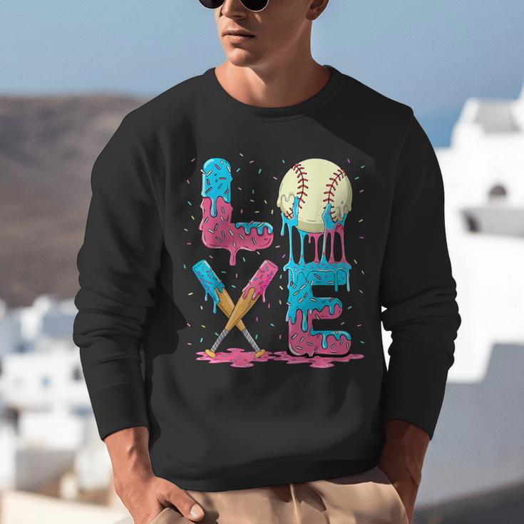 Baseball Love Drip Ice Cream Colorful Baseball Unisex Sweatshirt Baseball Love Drip Ice Cream Colorful Baseball Unisex Sweatshirt