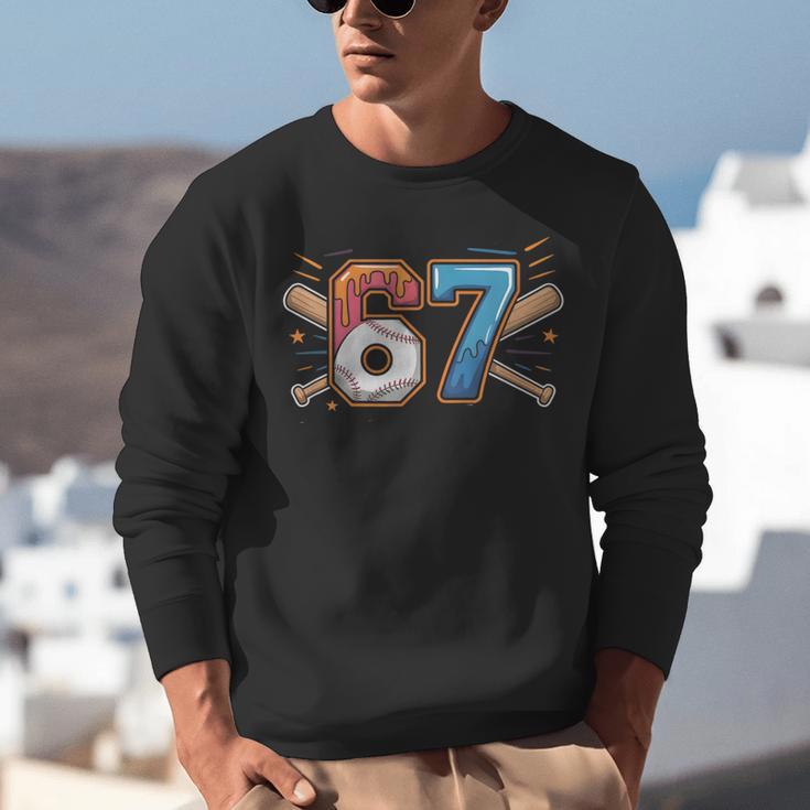 Baseball Lover Drip Number 67 Player 67th Birthday Meme Unisex Sweatshirt