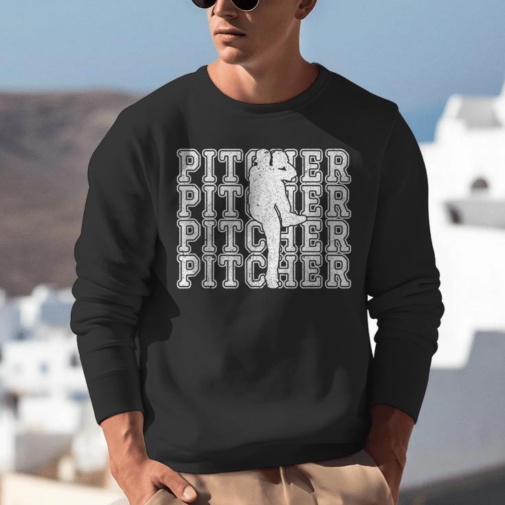 Baseball Pitcher Player Team Sport Lover Family Friends Fans Unisex Sweatshirt