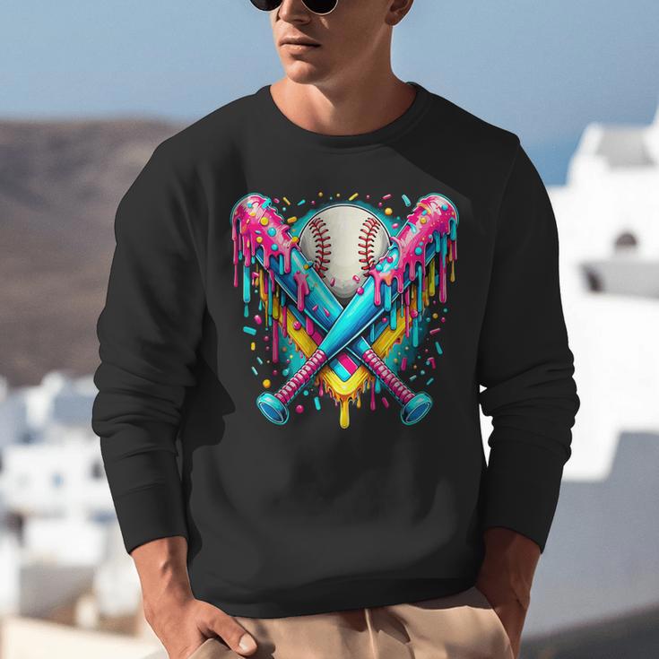 Baseball Player Ice Cream Drip Unisex Sweatshirt Baseball Player Ice Cream Drip Unisex Sweatshirt