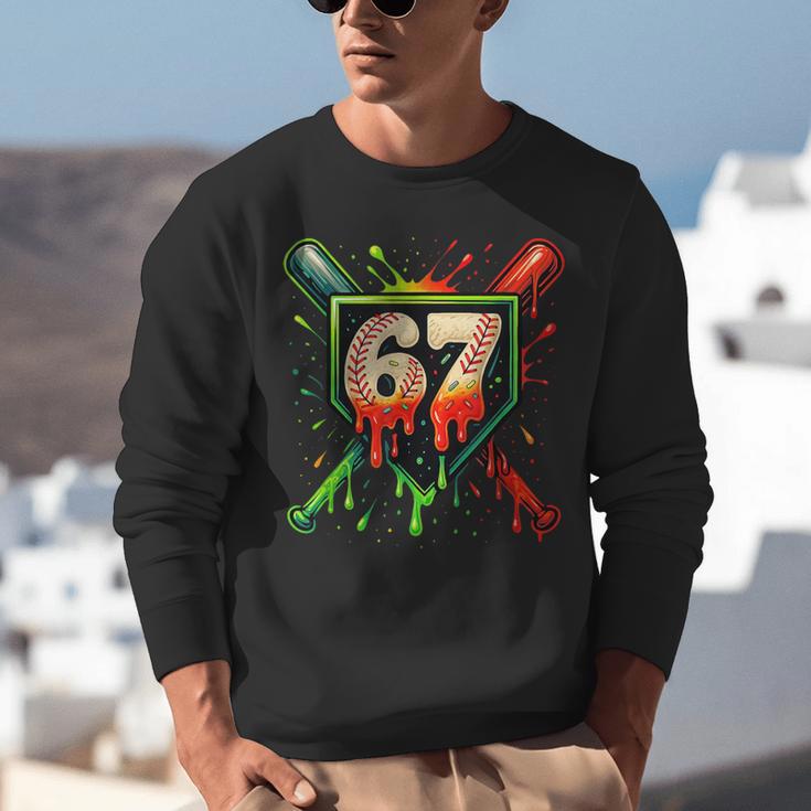 Baseball Six Seven 67 Meme Ice Cream Drip Xmas Men Women Unisex Sweatshirt