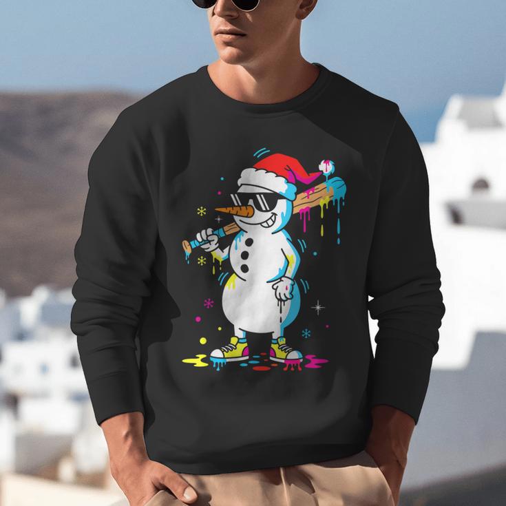 Baseball Snowman Drip Cool Christmas Men Boys Girls Unisex Sweatshirt Baseball Snowman Drip Cool Christmas Men Boys Girls Unisex Sweatshirt