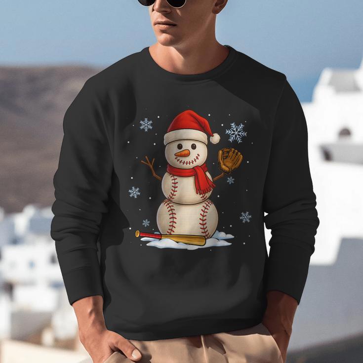 Baseball Snowman Merry Christmas Holiday Sports Xmas Pajamas Unisex Sweatshirt Baseball Snowman Merry Christmas Holiday Sports Xmas Pajamas Unisex Sweatshirt