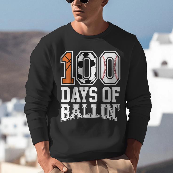 Baseball Soccer Basketball 100 Days Of School Unisex Sweatshirt Baseball Soccer Basketball 100 Days Of School Unisex Sweatshirt