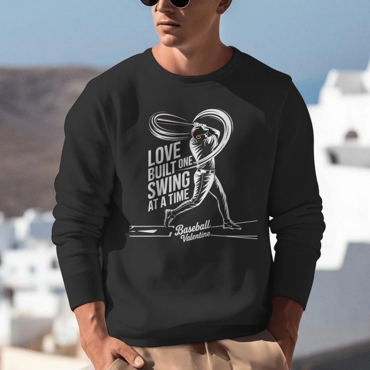 Baseball Valentine Love Built One Swing At A Time Tee Unisex Sweatshirt