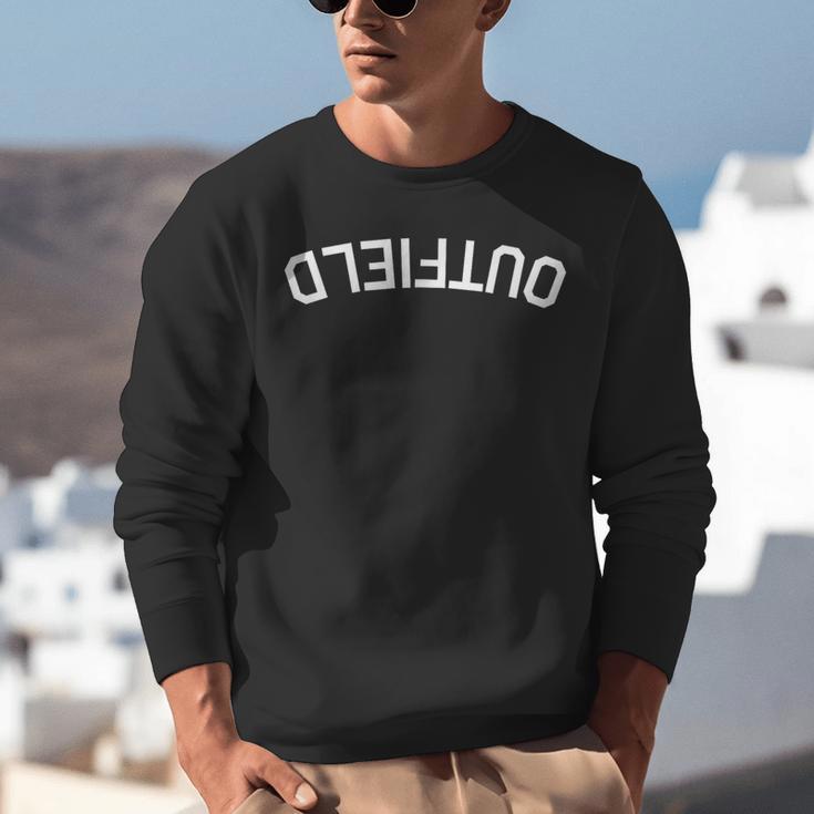 BaseballSoftball Upside Down Outfield Unisex Sweatshirt