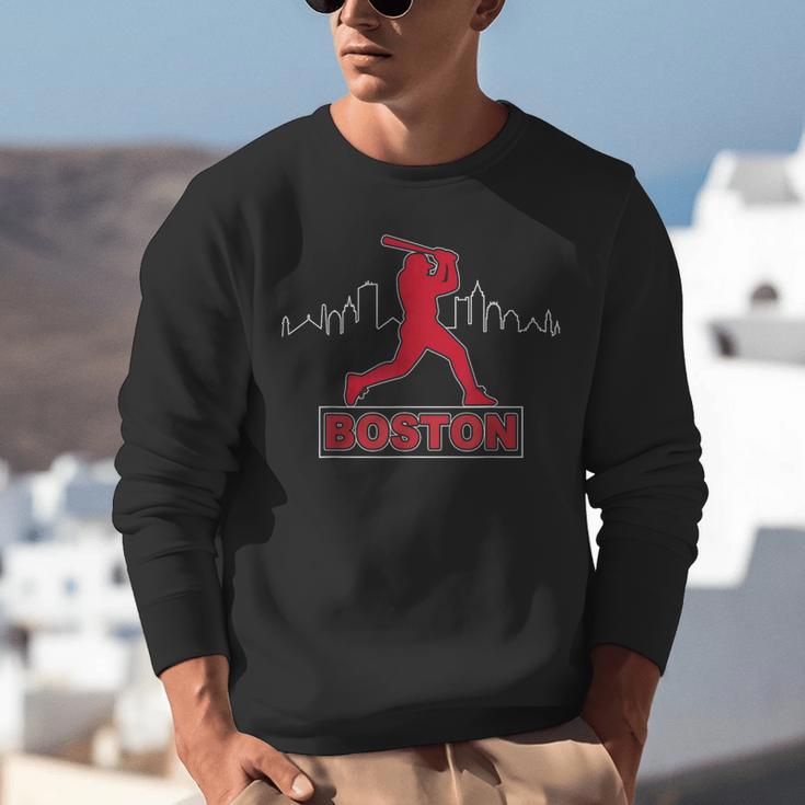 Boston Lovers Skyline Retro Baseball Heartbeat Men Women Unisex Sweatshirt Boston Lovers Skyline Retro Baseball Heartbeat Men Women Unisex Sweatshirt