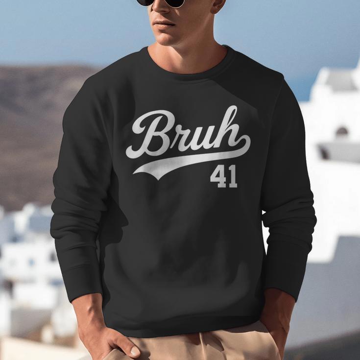 Bruh Baseball Style Number 41 Sports Bro Slang Meme Brother Unisex Sweatshirt Bruh Baseball Style Number 41 Sports Bro Slang Meme Brother Unisex Sweatshirt