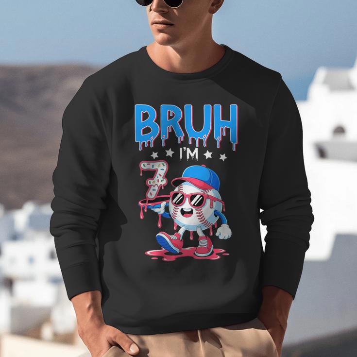 Bruh I'm 7 Baseball Ice Cream Drip It's My 7th Birthday Unisex Sweatshirt Bruh I'm 7 Baseball Ice Cream Drip It's My 7th Birthday Unisex Sweatshirt