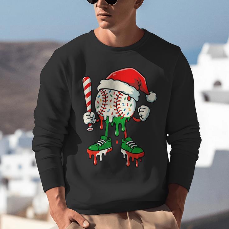 Christmas Baseball Drip For Boys Ice Cream Drip Baseball Unisex Sweatshirt