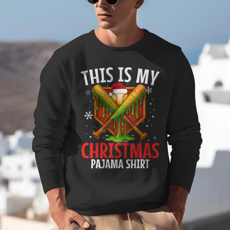 My Christmas Baseball Pajama Helmet Santa Xmas Men Boys Unisex Sweatshirt