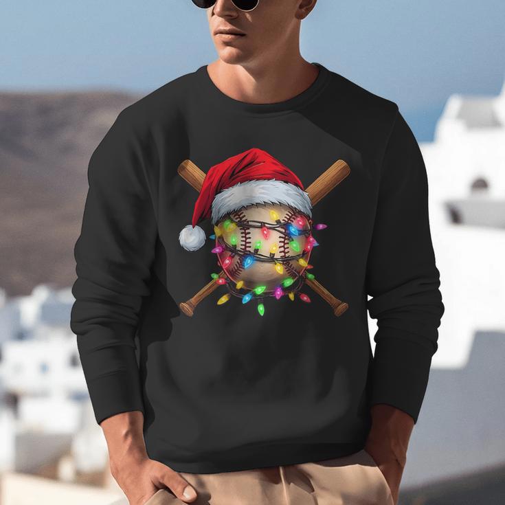 Christmas Baseball Pajama Santa For Men Boys Girls Kids Xmas Unisex Sweatshirt